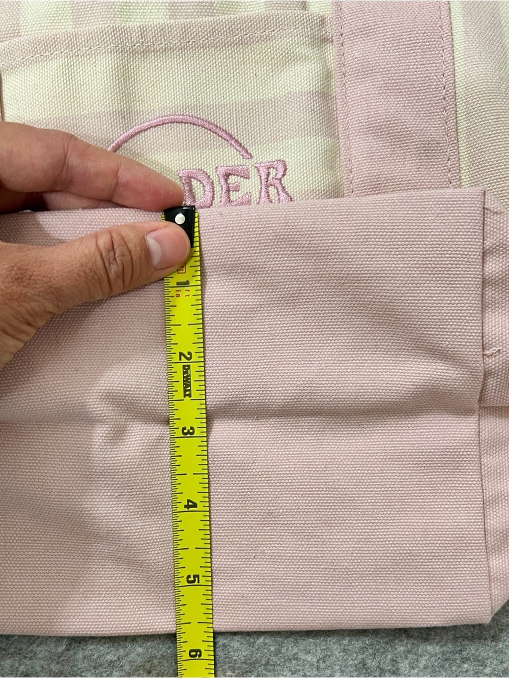 Trader Joe's Pink Stripe Canvas Mini Tote Bag NWT - Picture 7 of 11